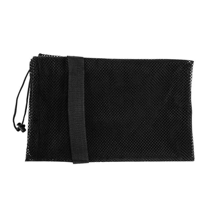 Large black mesh storage bag holding multiple footballs and basketballs for sports training