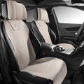 Tailored leather car seat cover with gradient hole design in Hermes Orange colour