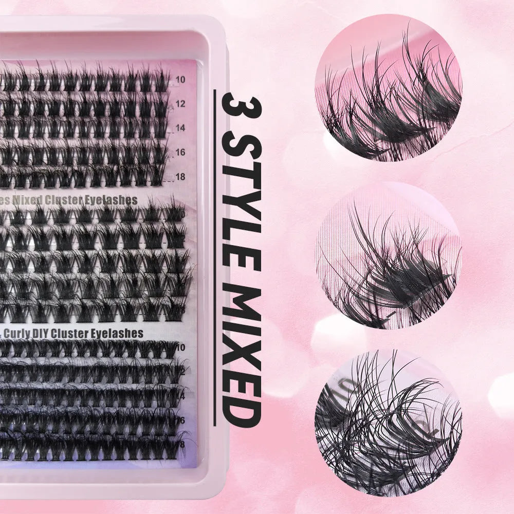 Mixed false eyelash storage case measuring 13.7cm with five specification types