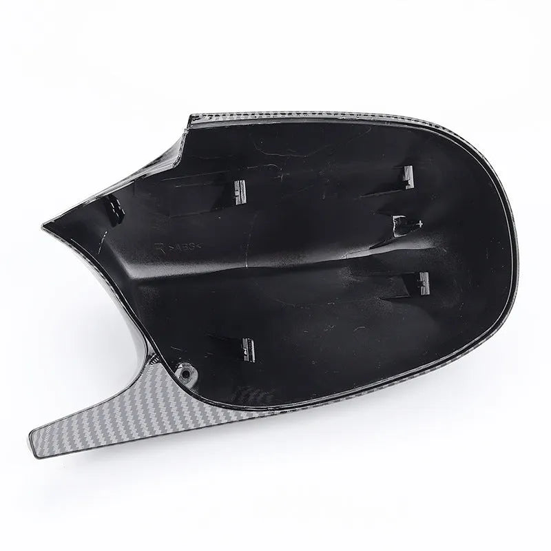 Pair of black ABS plastic rearview mirror shells for BMW 3 Series E90 replacement