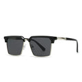 Men's square sunglasses with box frame plastic construction in six colour options