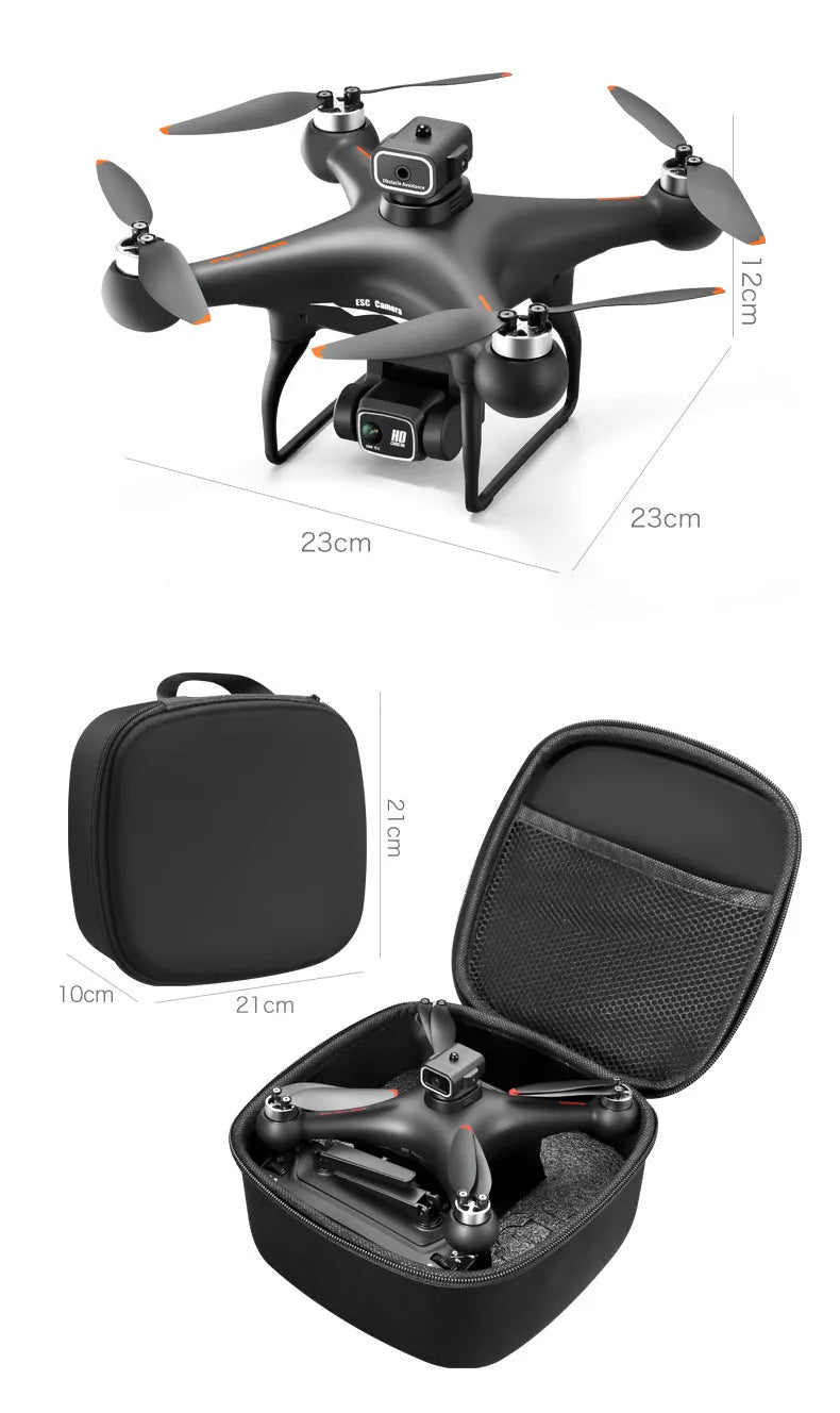 Black or white brushless UAV drone with obstacle avoidance and HD camera, under 30cm size