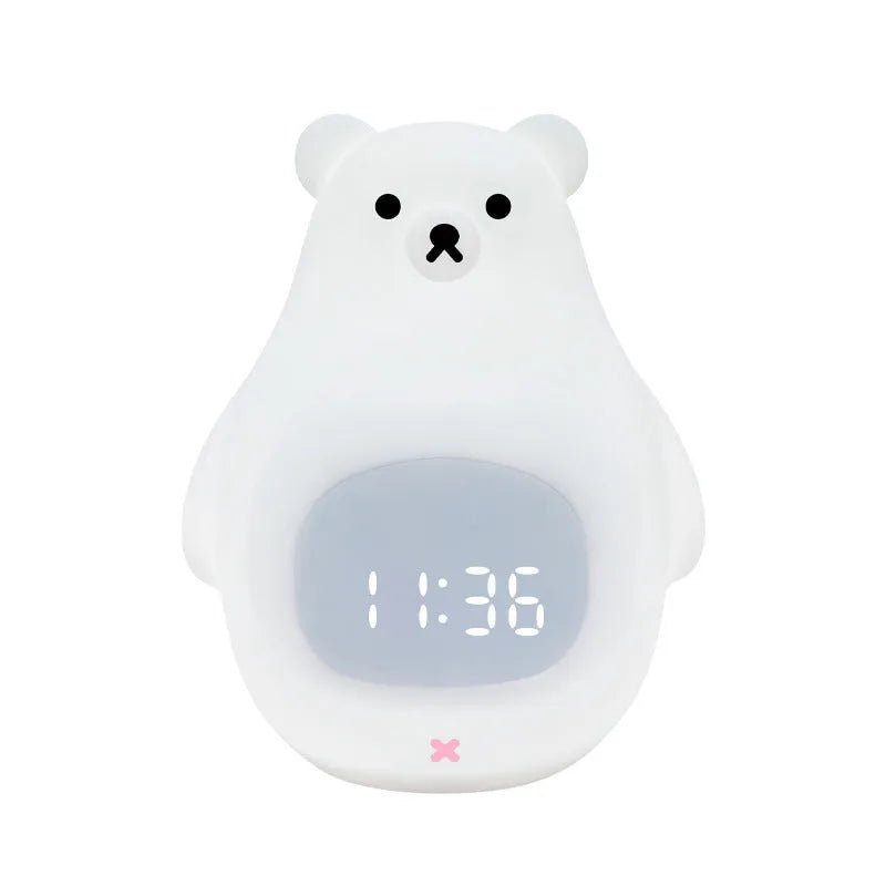 Big White Bear cartoon style silicone night light with remote control and sleeping timer
