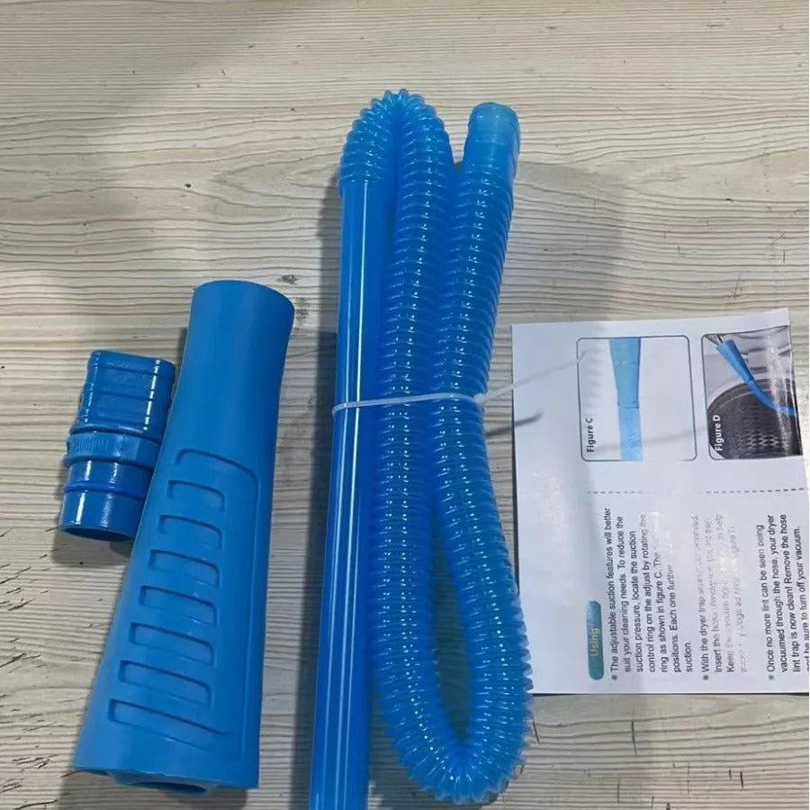 Blue plastic suction pipe with round head for appliance cleaning, 114cm length