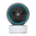 Indoor 360 degree wifi security camera with ABS housing showing rotation capability