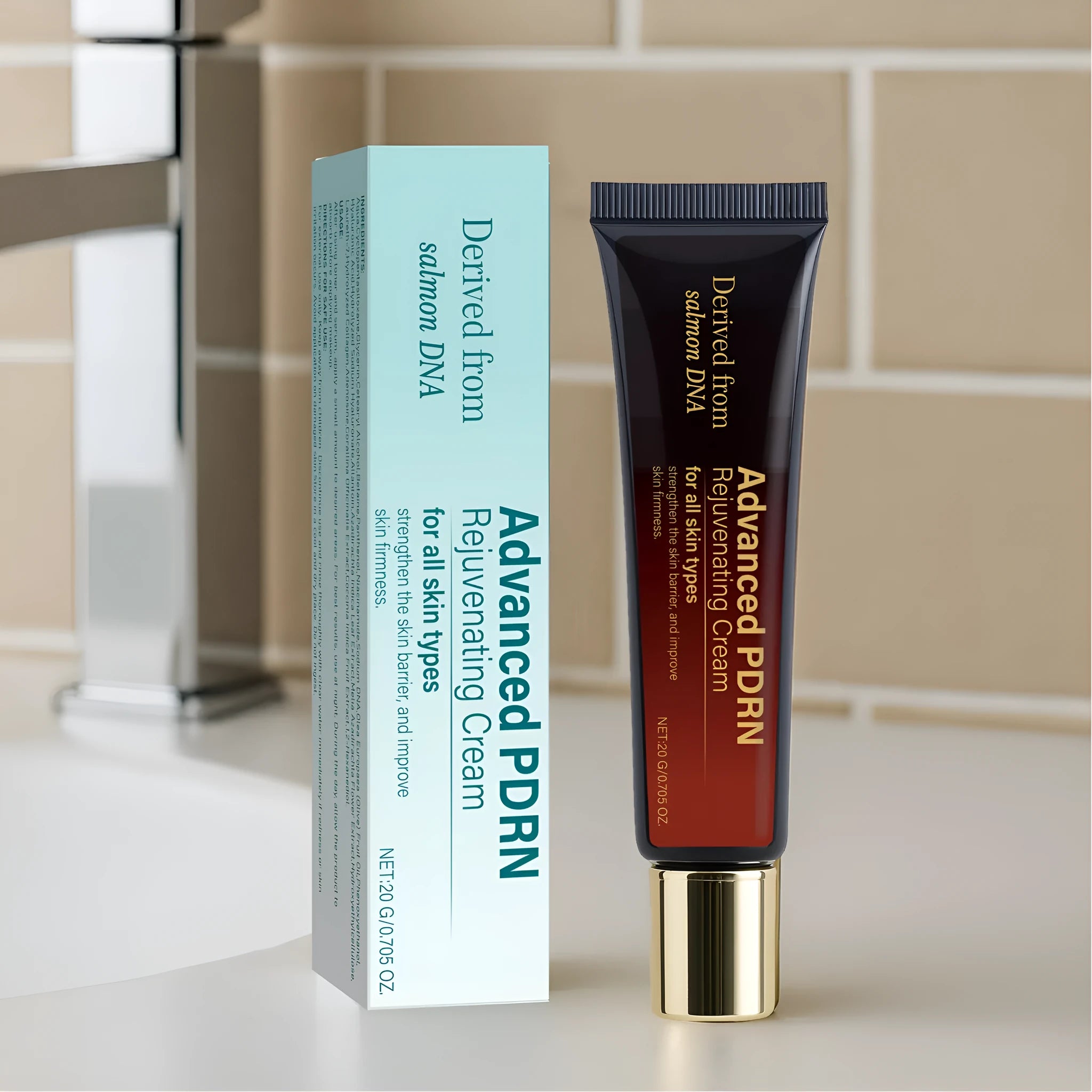 20ml skin-activating cream container for facial hydration and moisturising with firming support