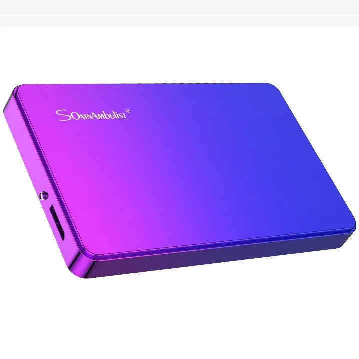 Purple external mobile hard disk with plastic shell, capacity up to 1TB