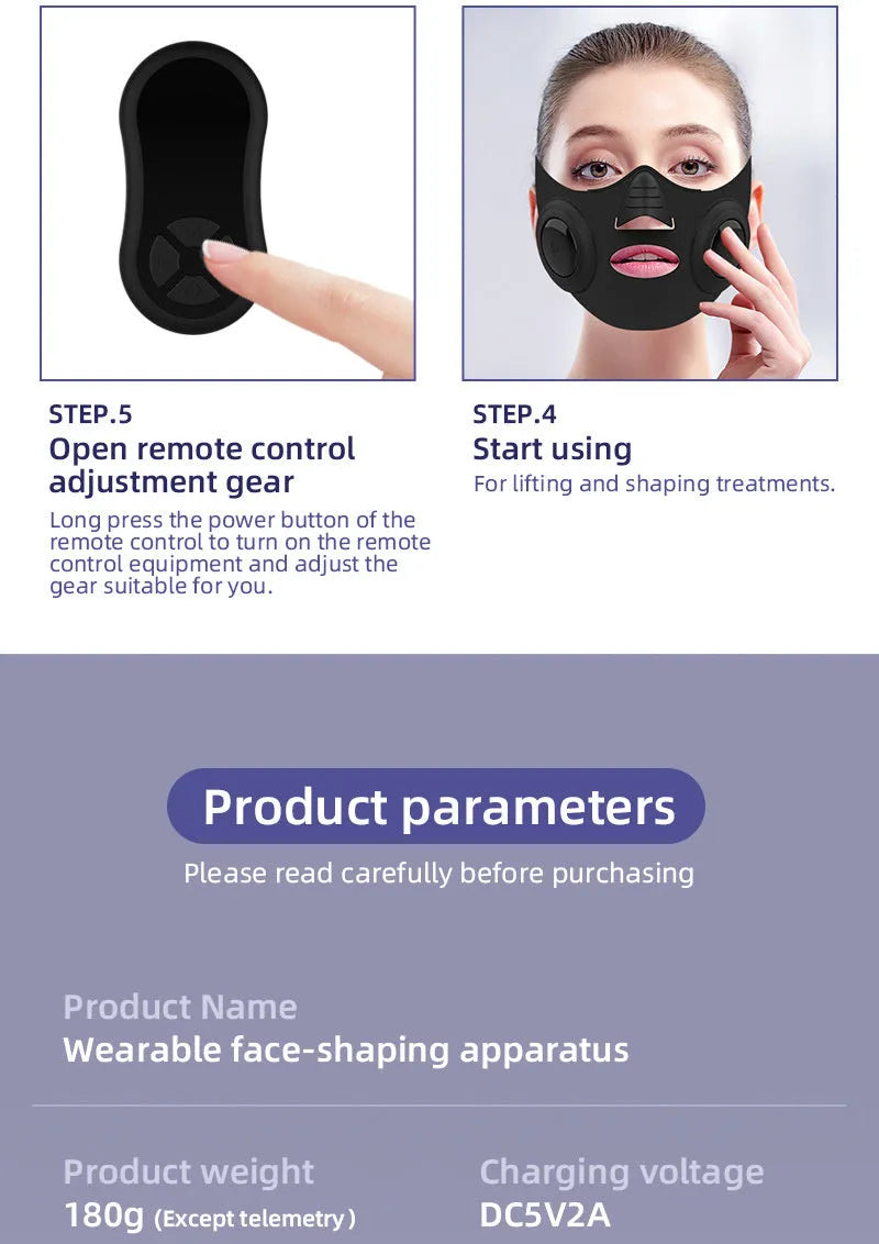 Black photon rejuvenation facial mask beauty device with USB charging port