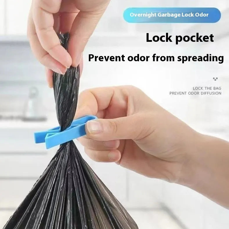 PP plastic non-slip clip for fixing garbage bags to the side of a bin.