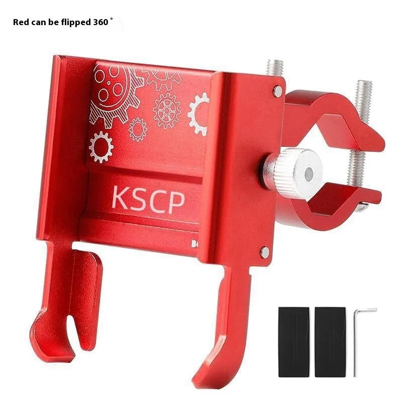 Aluminum alloy bicycle and motorcycle mobile phone holder in black with clamp for handlebar mounting