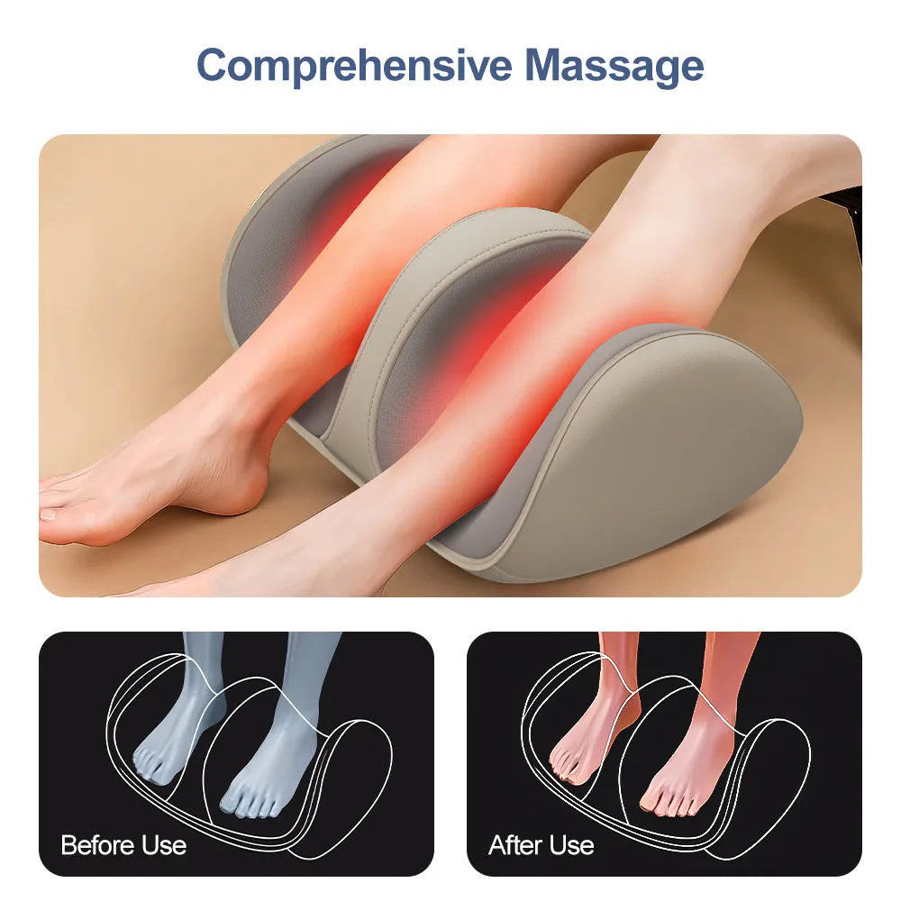Shiatsu foot massager with heat kneading for calf, leg, and arm massage, USB powered, available in dark blue colour