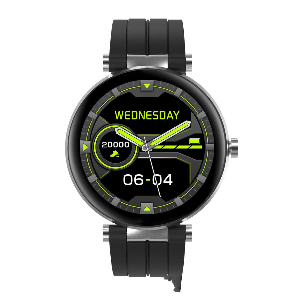 Smartwatch with blood pressure monitoring on wrist showing black, pink, and silver colour options