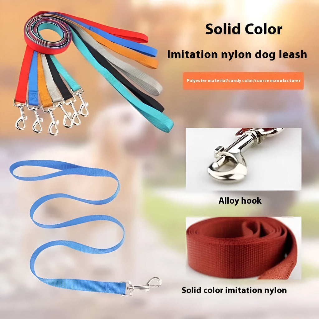 Solid colour polyester dog tug-of-war rope toy shown in blue, with hand loops, for interactive play with pets.