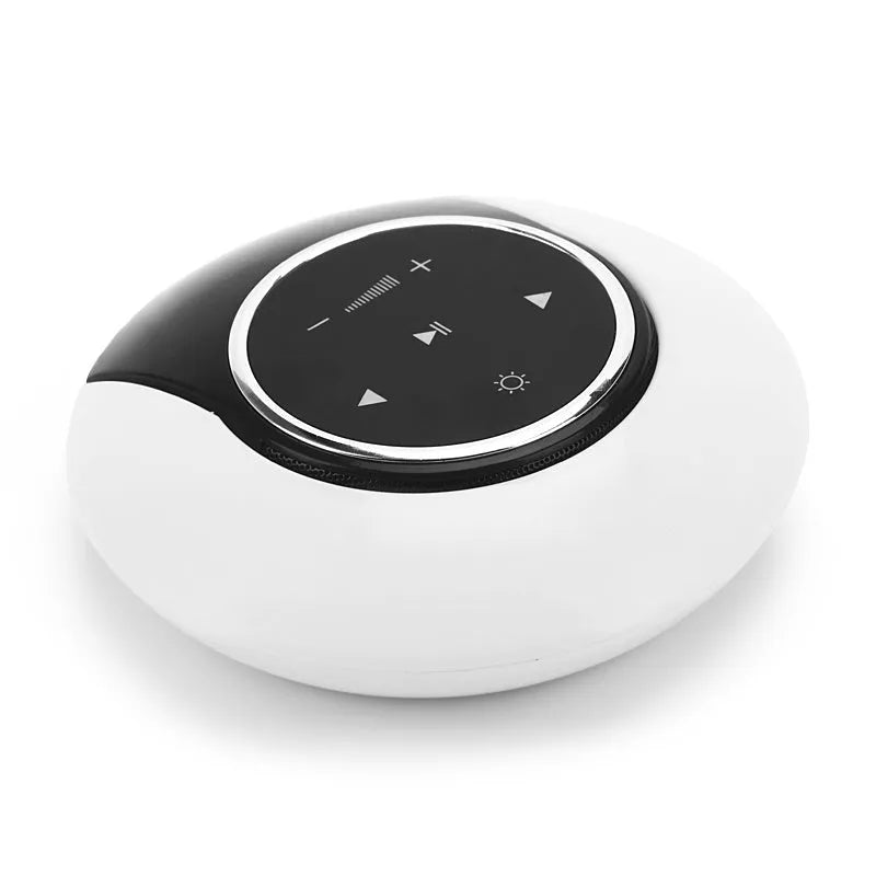Blue and white Bluetooth speaker desk lamp with folding design and touch controls