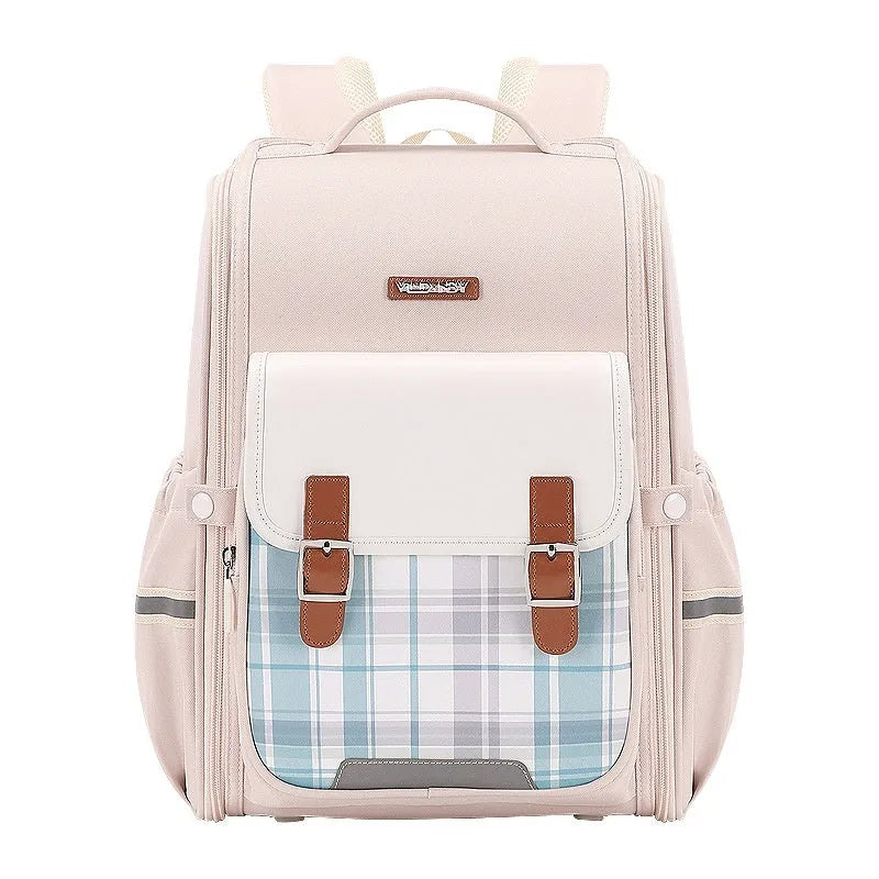 Student schoolbag in oxford cloth with large capacity, shown in multiple colour options for grade 5-6 pupils