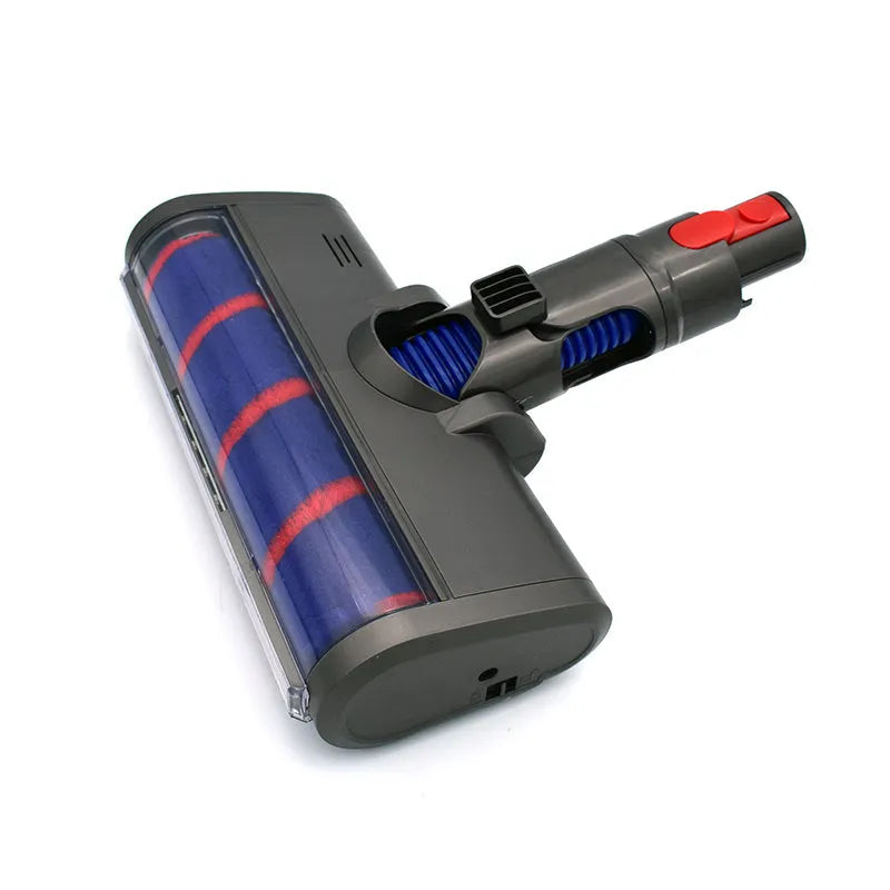 Dyson V7 V8 V10 V11 compatible electric floor brush head with soft velvet surface and rolling brush