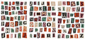 A set of cute-style decoration stickers showing printed English letters and weekly words like Monday, Tuesday.