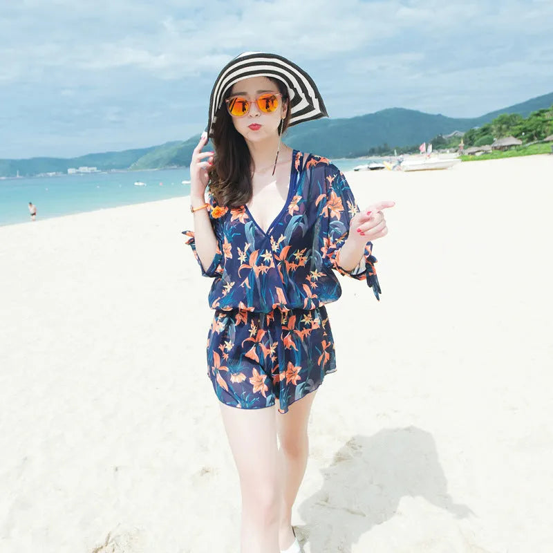 Plus size belly covering one-piece swimsuit in colour 8202-8, polyester and spandex, tight fit, sizes M to XXXXL