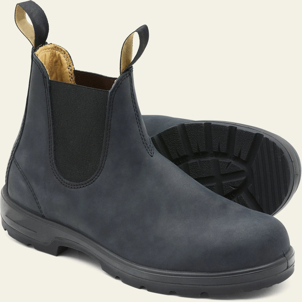 Vintage brown Chelsea boots with frosted PU upper and beef tendon sole on a neutral background