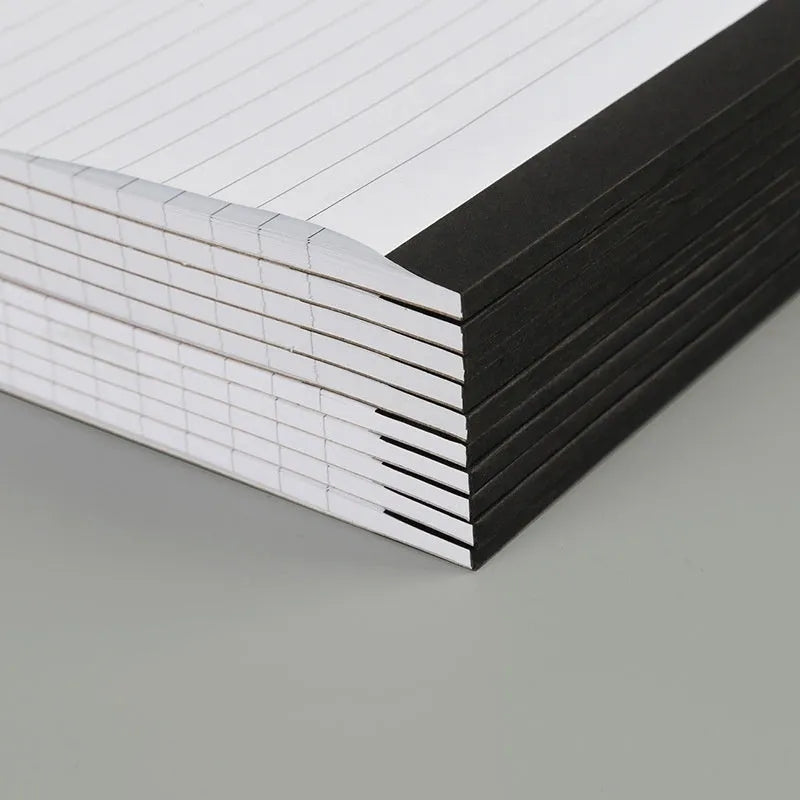 A4 tearable meeting minutes notebook with ivory white grid paper and wireless adhesive binding