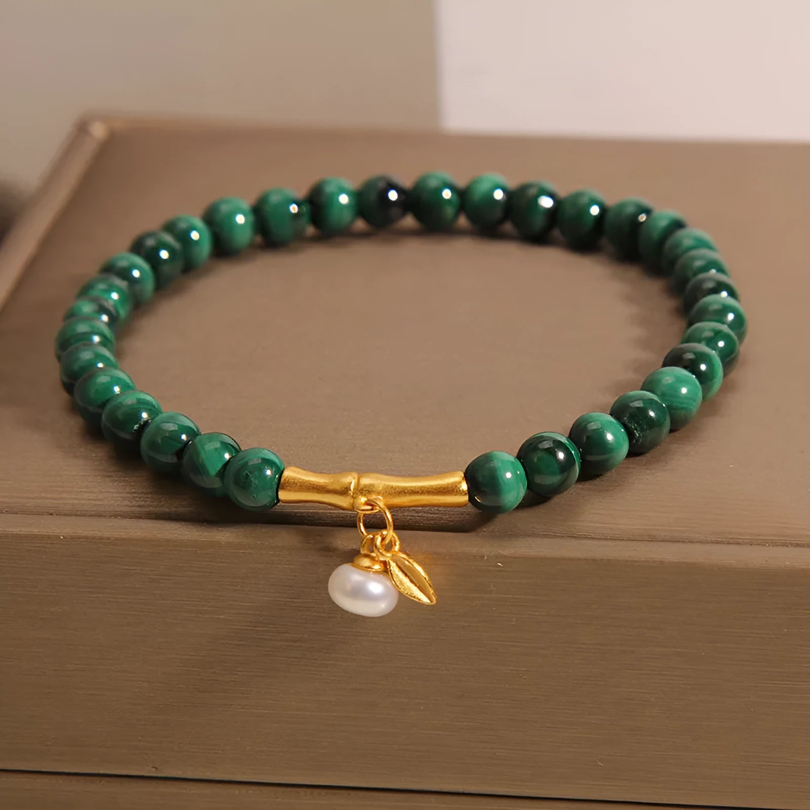 White crystal bamboo bracelet with adjustable high-rise styling and secure clasp