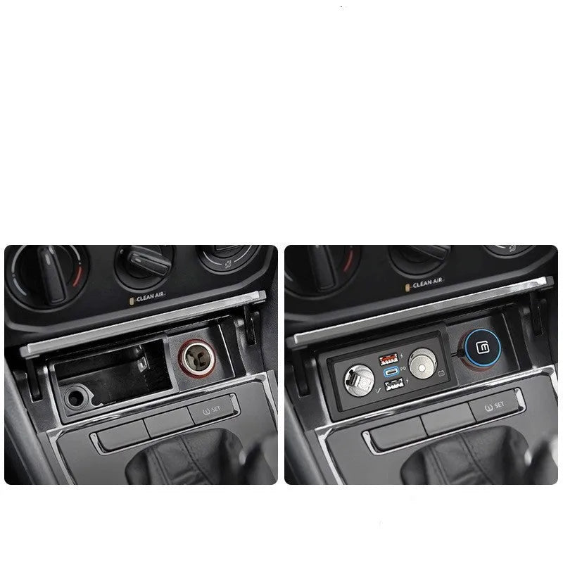 Volkswagen Lavida Pola Weiling car charger with QC3.0 fast charging for Android and Apple devices