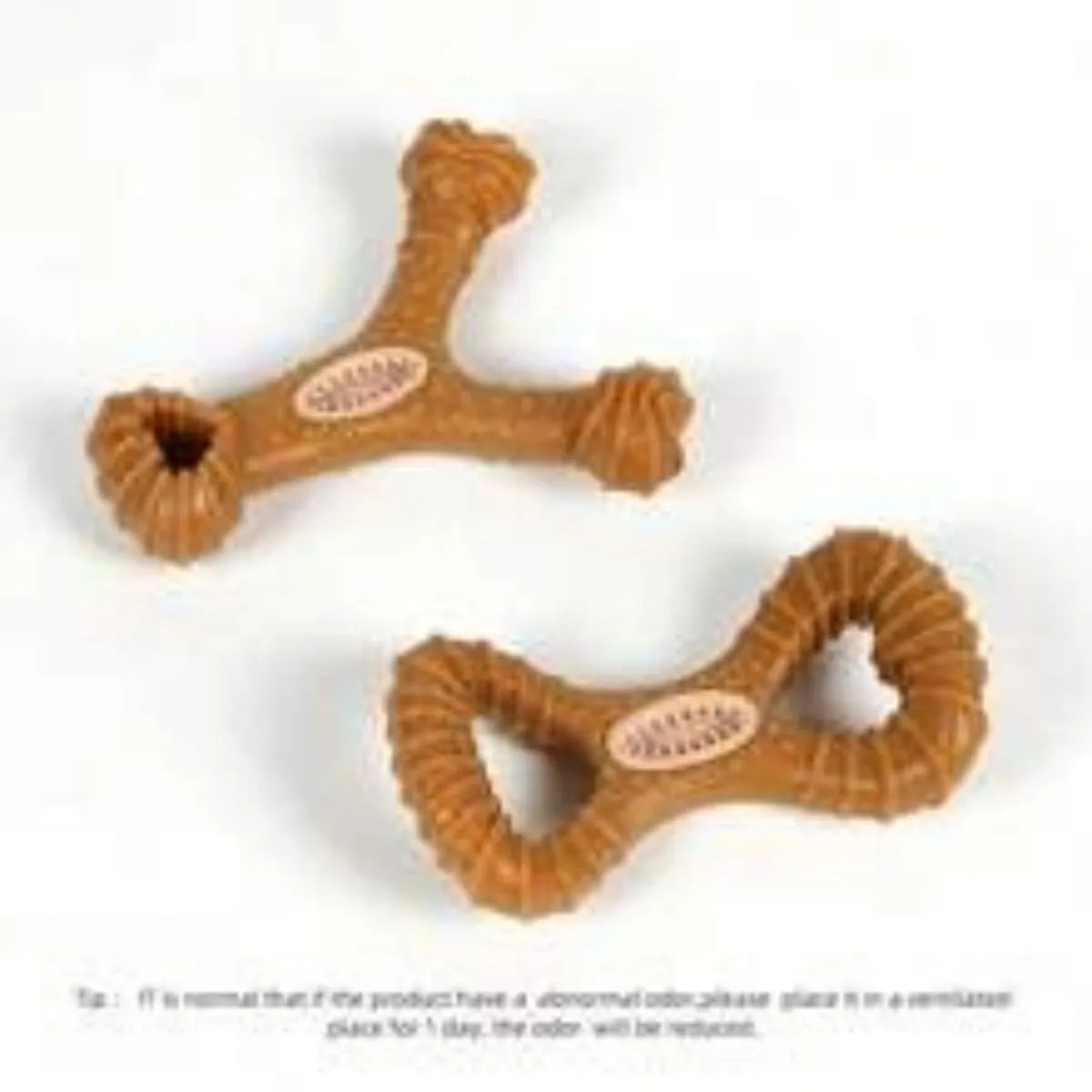 Durable dog chew bone toy in 8-shape and Y-shape designs for teeth cleaning