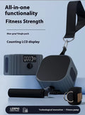 Multi-functional fitness strength resistance training tensioner with intelligent adjustment dial showing 2-20kg range