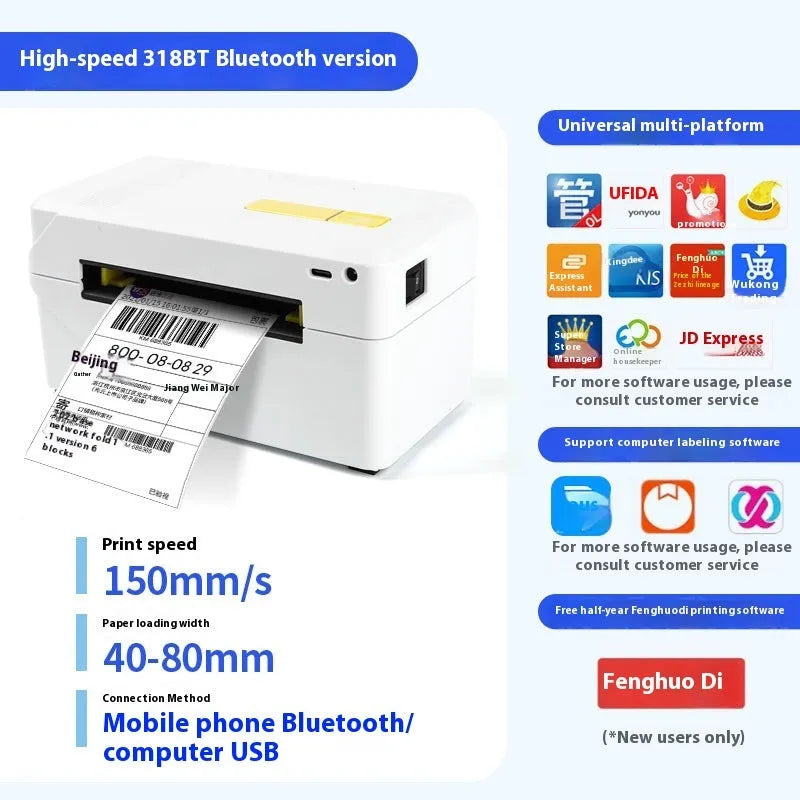 FlashLabel Thermal Express label printer for shipping orders with USB connection