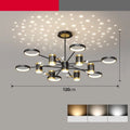 Nordic star iron pendant chandelier with 13 heads in black finish, 1000mm diameter