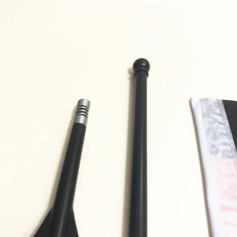 Cycling handlebar flag with polyester square flag on a plastic pole
