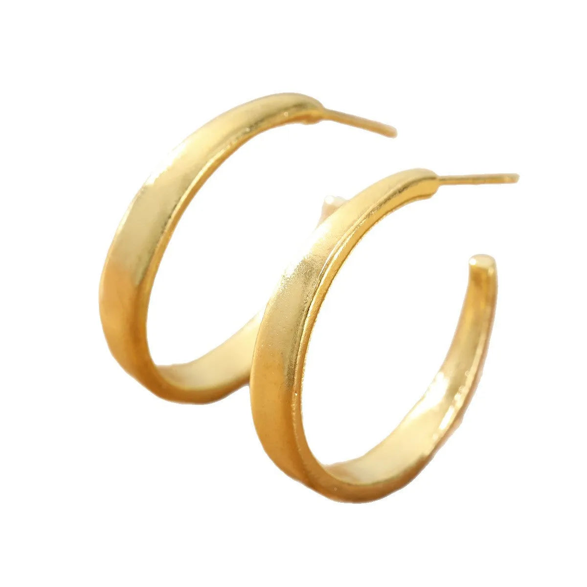 Pair of brushed matte geometric earrings for women in picture colour zinc alloy