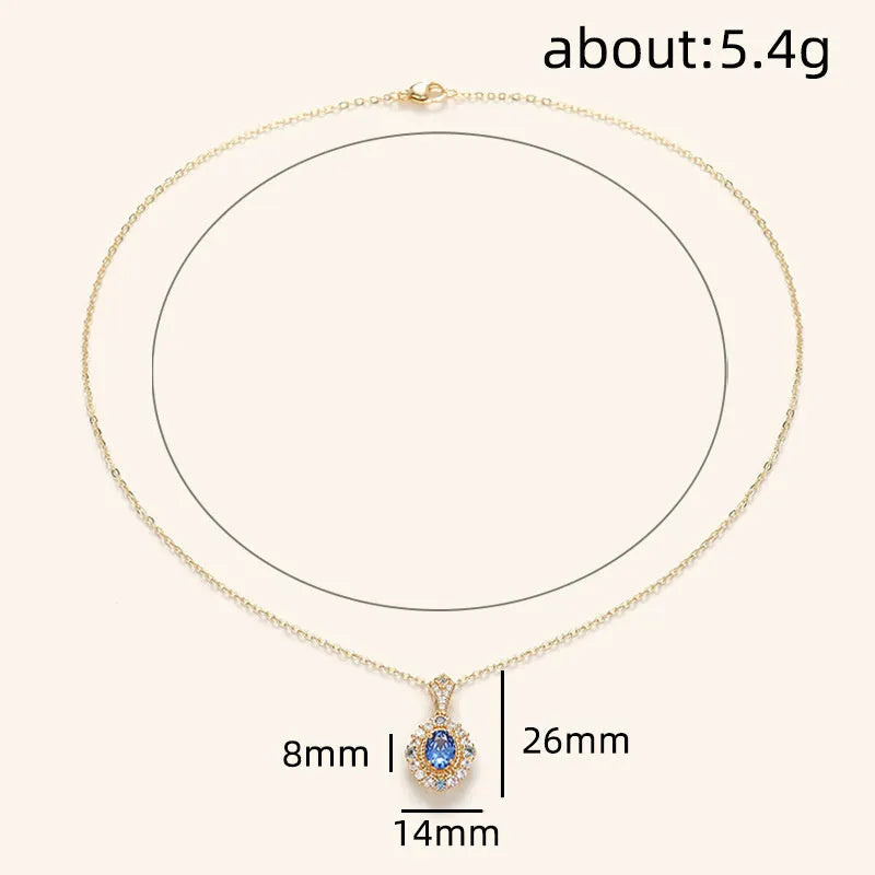 Golden women's necklace with mixed gemstone pendant on adjustable box chain