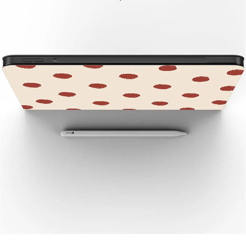 Flip tri-fold silicone tablet case for iPad 10.2 inch with imitation leather exterior and pen slot