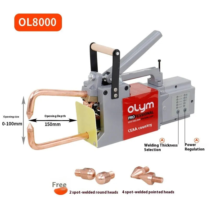 OL8000 manual spot welding machine with double-sided electrodes and welding heads