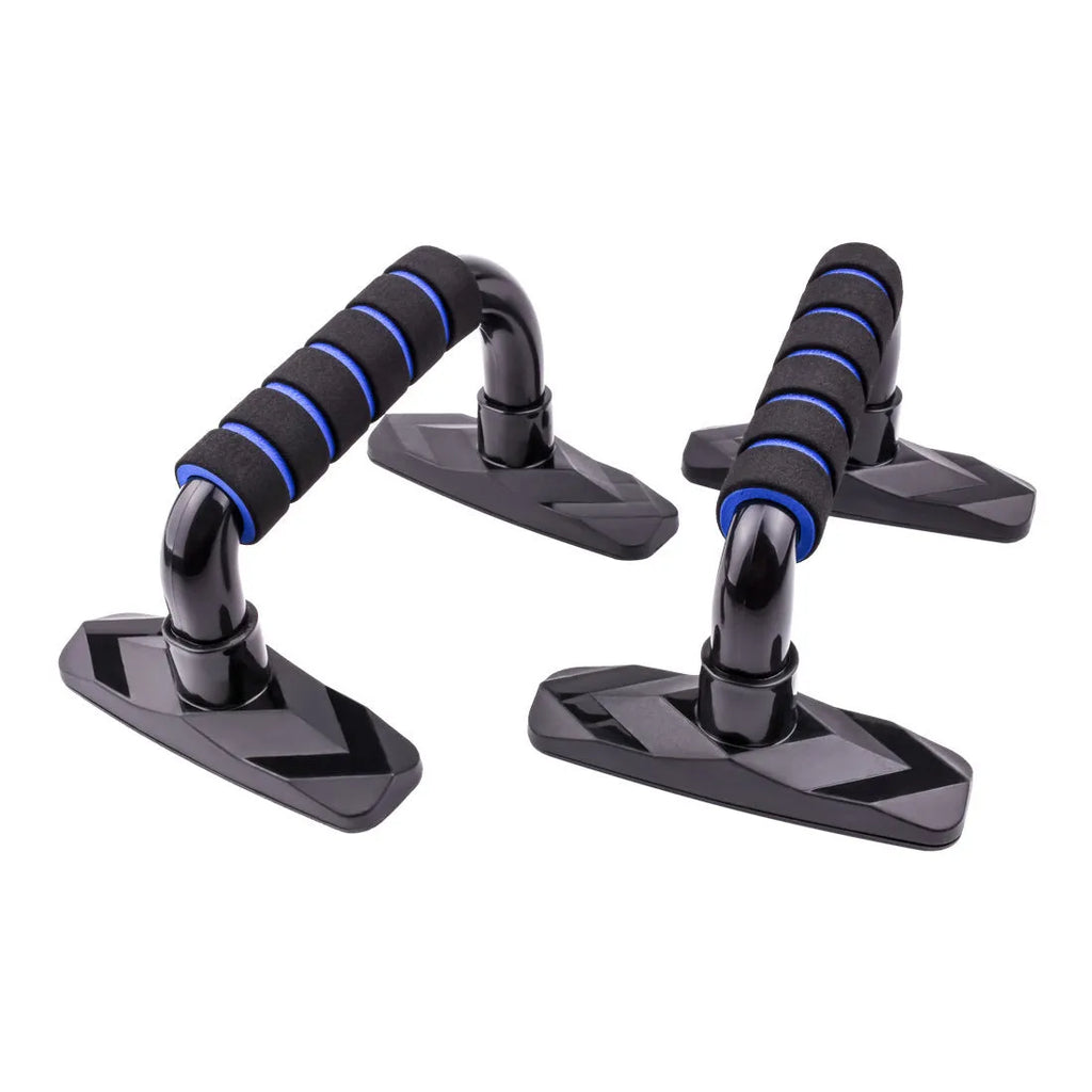 Pair of I-shaped push up bars with PP sponge grip for strength training exercises